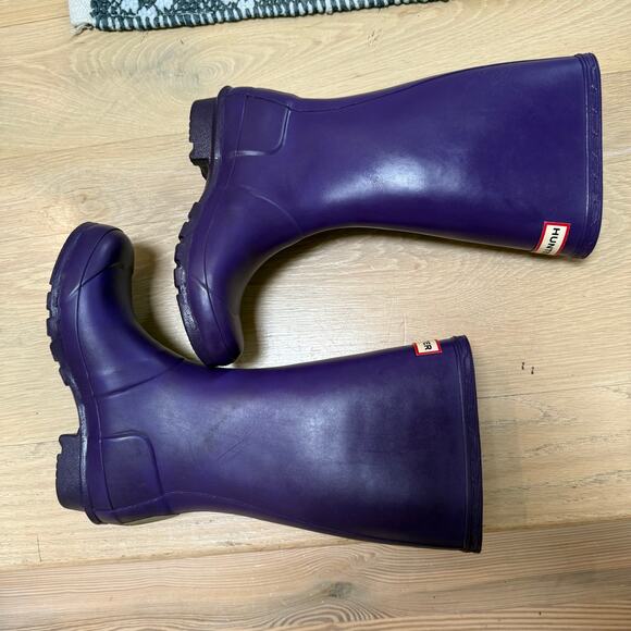 Kids Hunter Rain Boots Purple Wellies US 3M/4F /UK 2 Waterproof Shoes - Picture 4 of 11